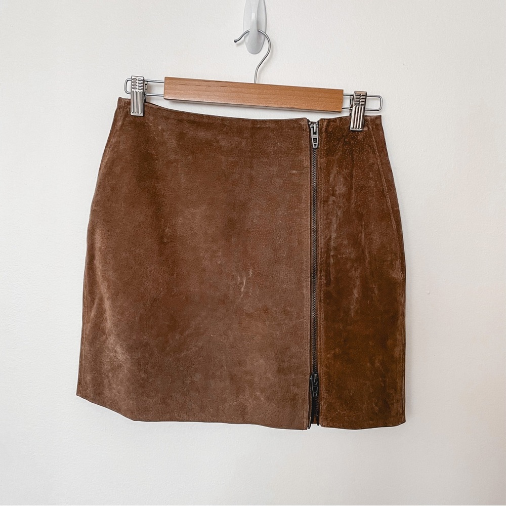 BLANKNYC Brown Suede Mini Skirt